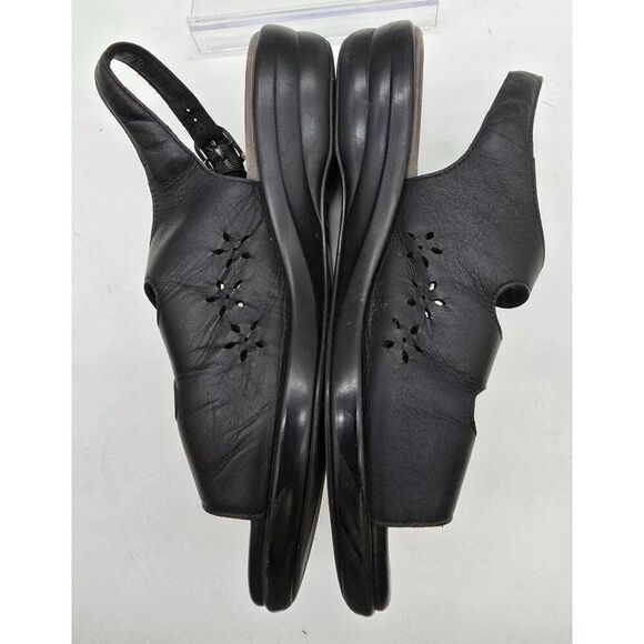 SAS Womens Black Leather Tripad Comfort Sandals With Adjustable Straps - Picture 4 of 8